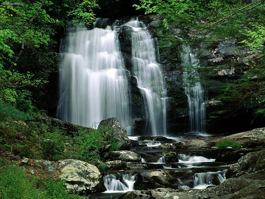 Nature: Meig's Falls, Great Smoky Mountain National Park, Tennessee, smoky mountain falls HD wallpaper
