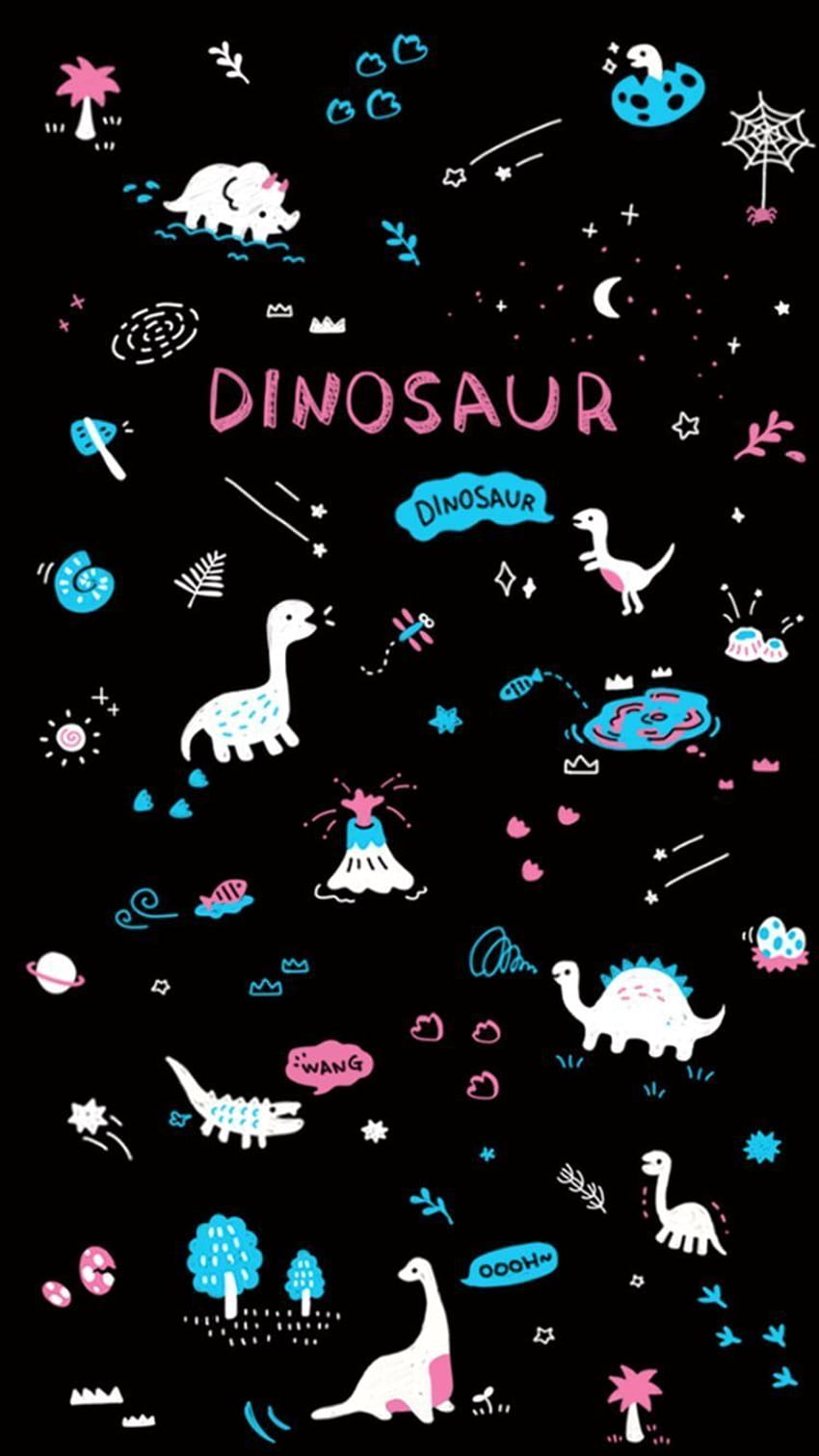 Backdrund Cute Dinosaur, ästhetische Dinosaurier HD-Handy-Hintergrundbild