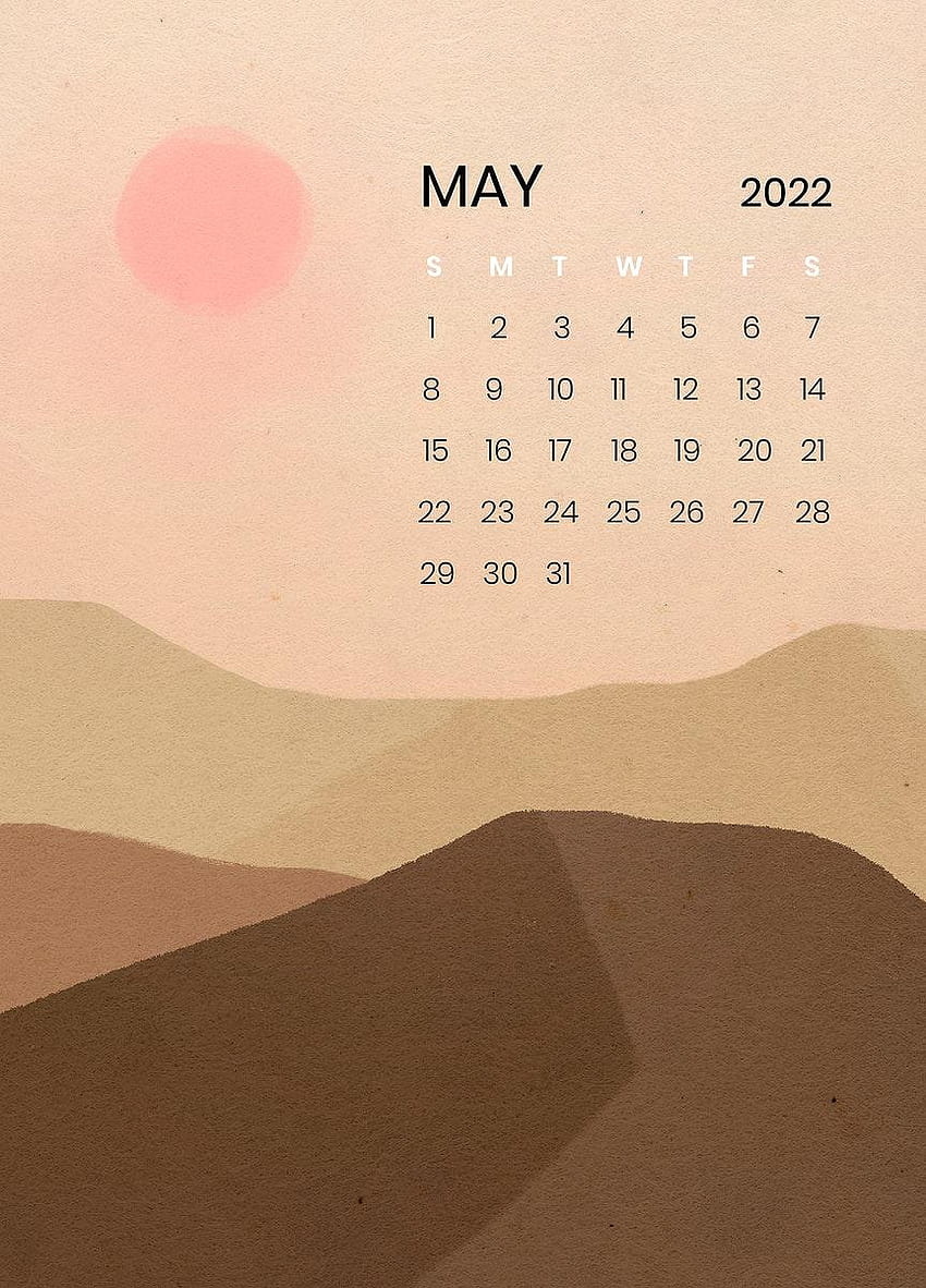 May 2022 Wallpaper with Calendar for iPhone and Desktop