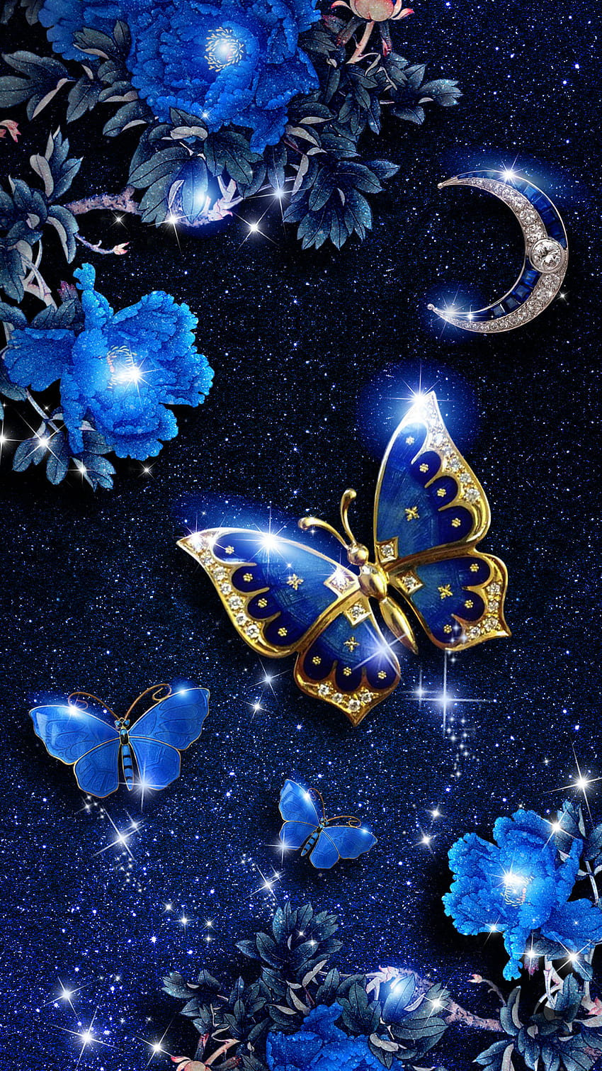 6 Android Animated, golden butterfly HD phone wallpaper