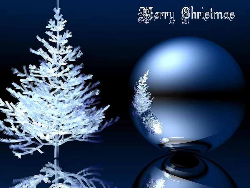 PowerPoint Şablonlarınız için Mavi Merry Christmas Tree PPT Arka Planlar, mutlu noeller şablonu HD duvar kağıdı