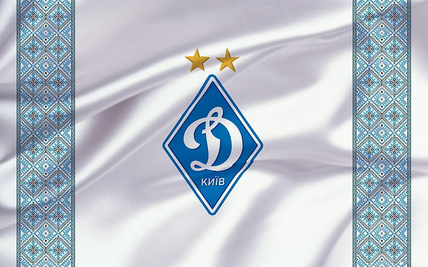 ฟุตบอล ตราสัญลักษณ์ FC Dynamo Kyiv โลโก้และพื้นหลัง วอลล์เปเปอร์ HD