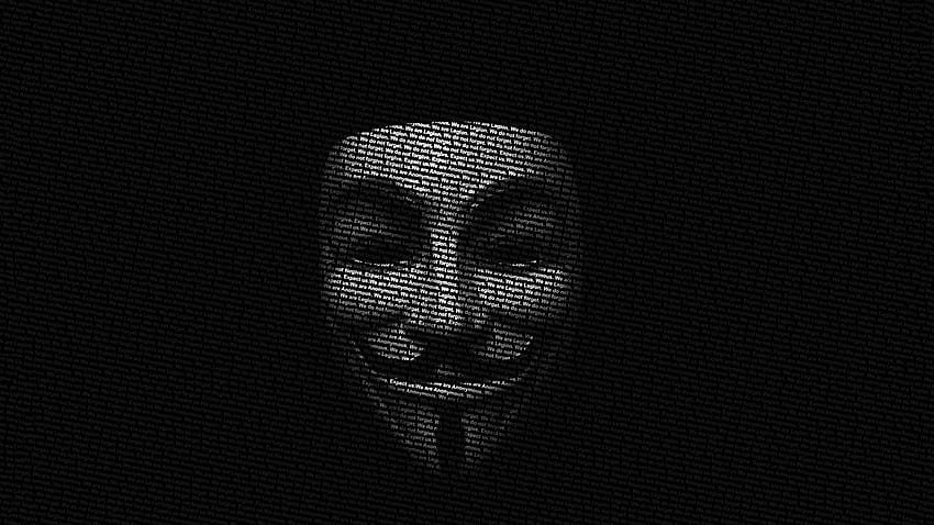 Типографски портрет на анонимния Гай Фокс, светодиодна маска HD тапет