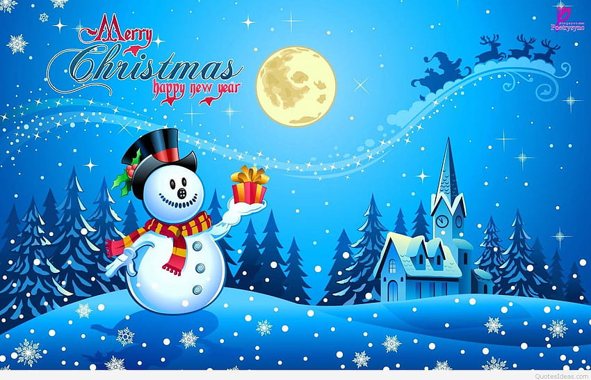 Cotizaciones divertidas del muñeco de nieve del invierno de la Navidad, , saludos 2015, mañana helada de la Navidad fondo de pantalla