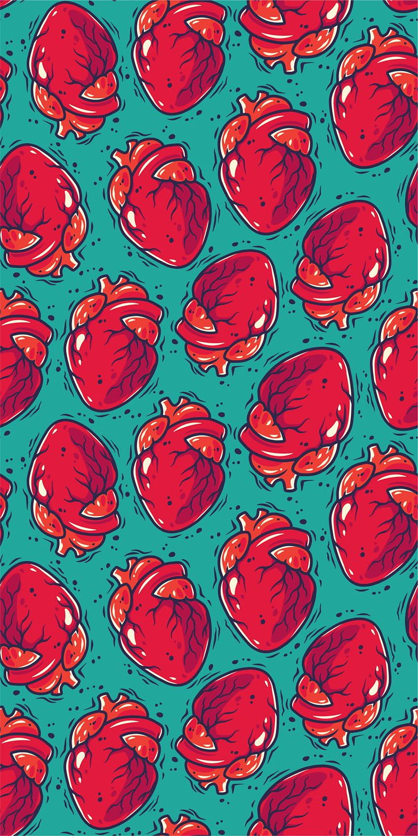 Seamless pattern wich human heart for the medicine, medical heart HD phone wallpaper