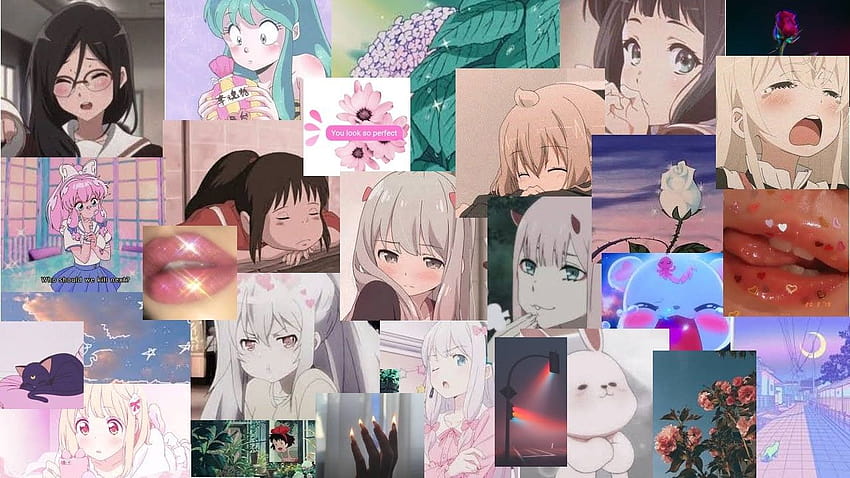 Pink Anime Aesthetic, laptop gadis anime estetika Wallpaper HD