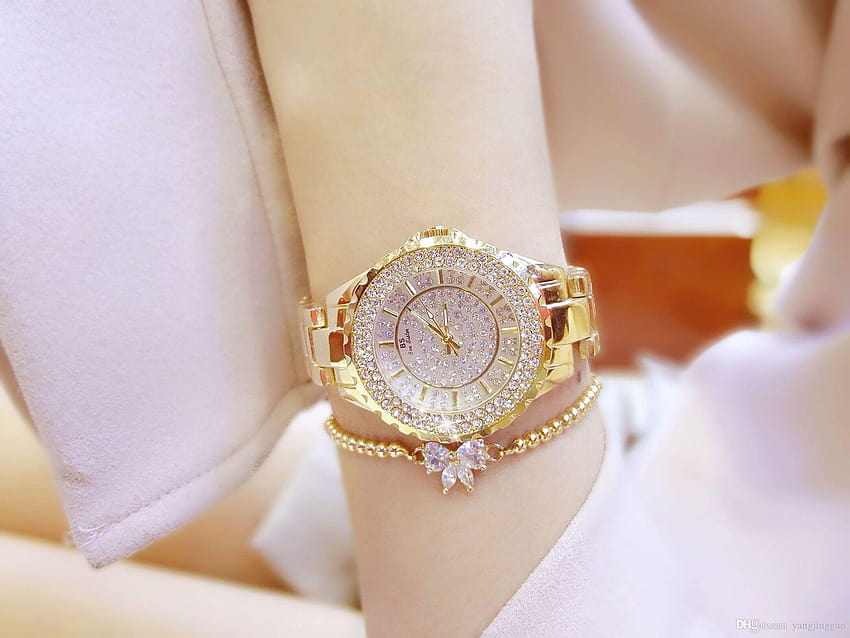 BS New Hot Watch Luxury Watch List Custom Full Diamond Women Table FA0280 Złoto, srebro Opcjonalna dostawa Wysokiej jakości zegarki Zegarki za mniej od Yangjingguo, 33,23 USD, zegarki damskie Tapeta HD