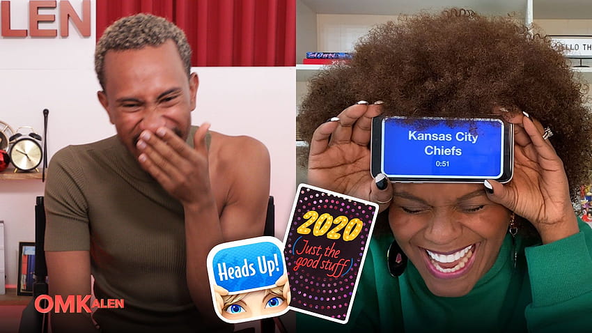 OMKalen': Kalen & Tabitha Brown Play '2020 Just the Good Stuff' 'Heads Up!' Deck HD wallpaper