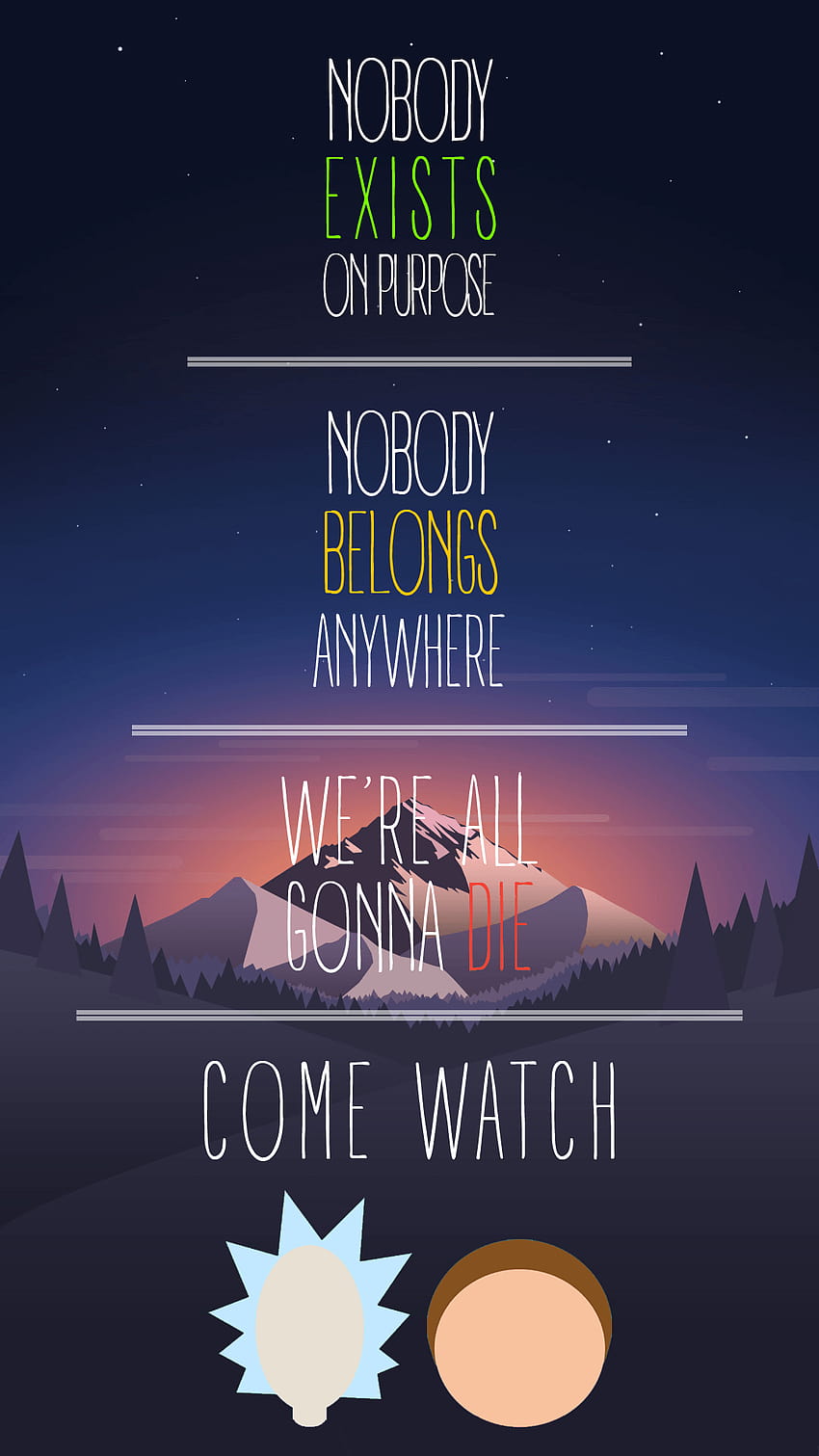 Made this mobile of my favorite quote from the, rick and morty quotes iphone HD phone wallpaper