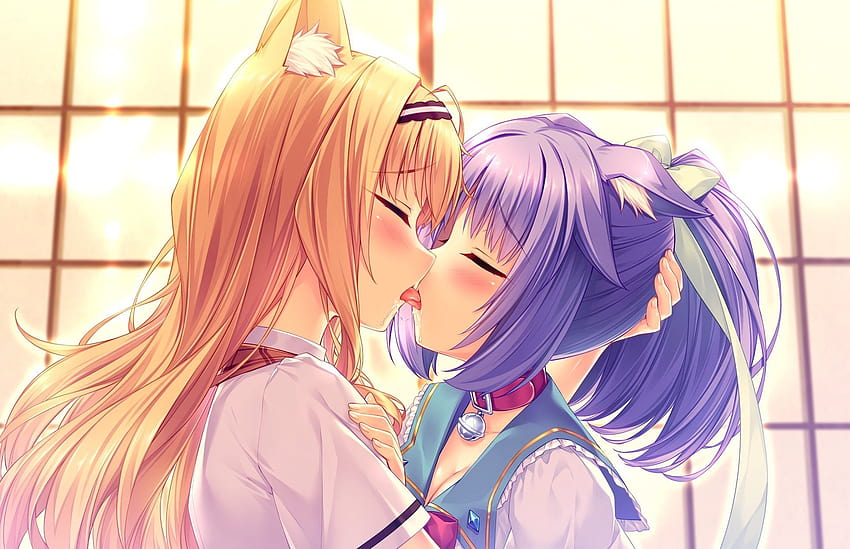139 Yuri, yuri anime beijando papel de parede HD