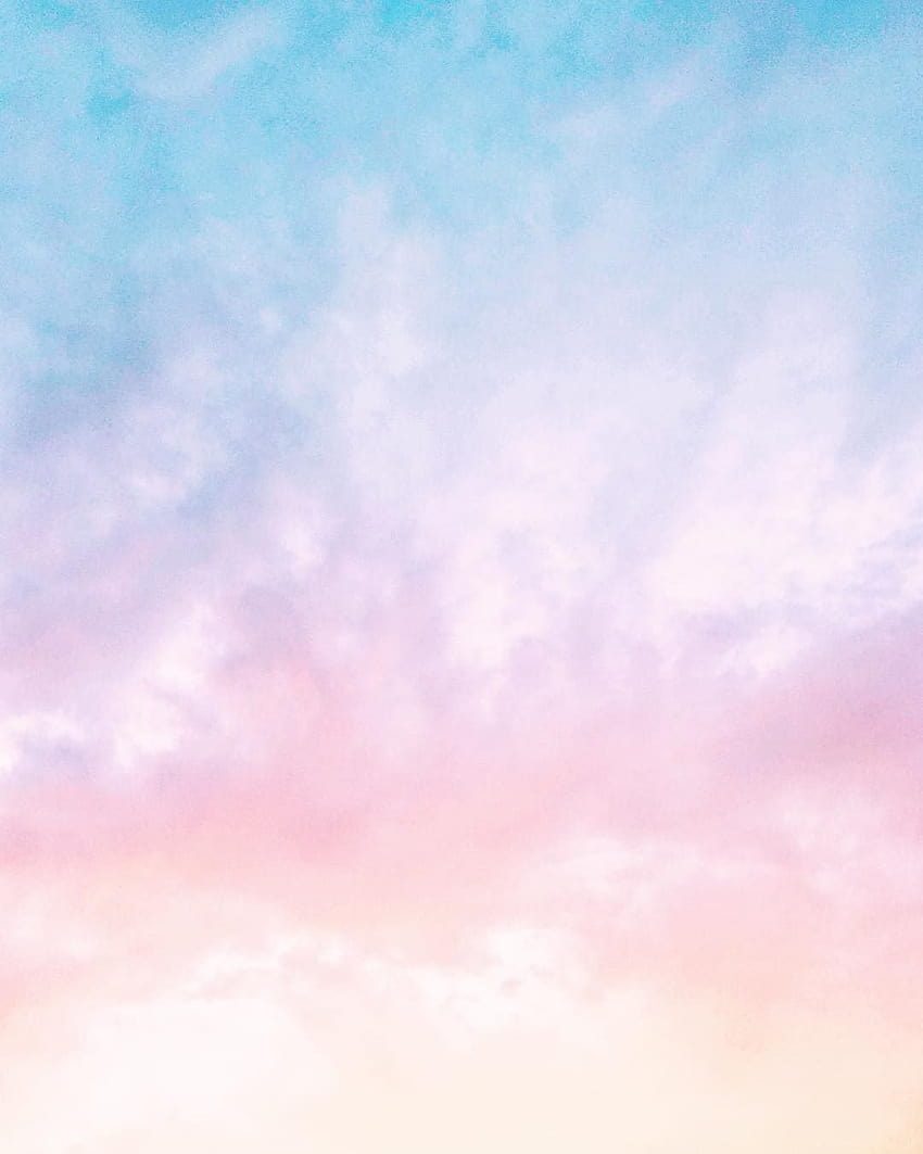 Awan Permen Kapas Langit Pastel oleh Mint dan Merit, awan wallpaper ponsel HD