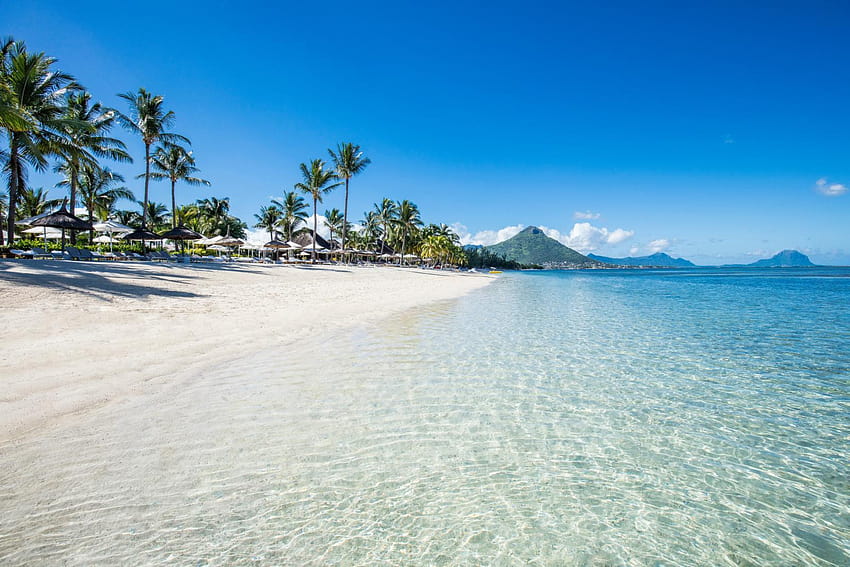 Las mejores playas de Mauricio, playa de arena ideal fondo de pantalla