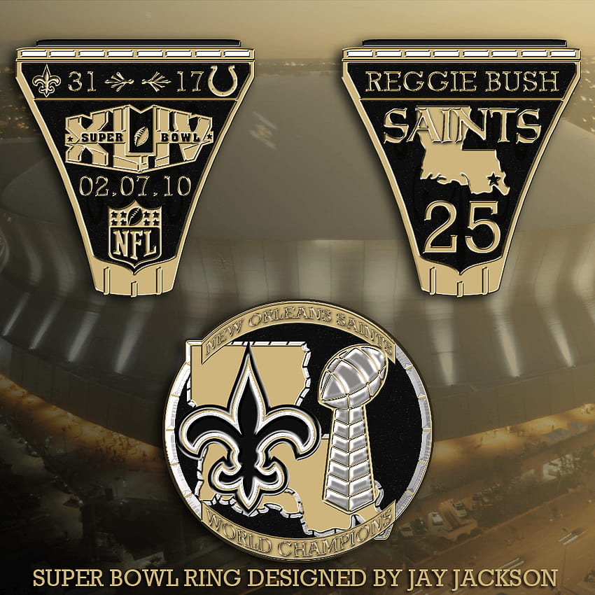 Pierścień Saints Super Bowl firmy JayJaxon, pierścień mistrzowski Nowego Orleanu Tapeta na telefon HD
