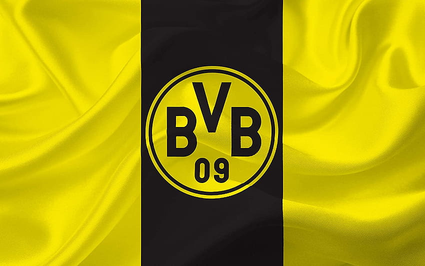 Plakat z logo FC Borussia Dortmund, druk piłkarski, plakat piłkarski piłkarski, druk ścienny piłkarski, BVB Team Football Wall art, dekoracje piłkarskie: ręcznie robione produkty, logo bvb Tapeta HD