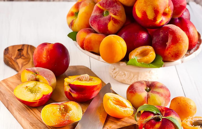 peaches, nectarines, peaches, Apricots, nectarines HD wallpaper