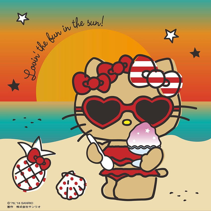 Hello Kitty Beach, estate ciao gattino Sfondo del telefono HD