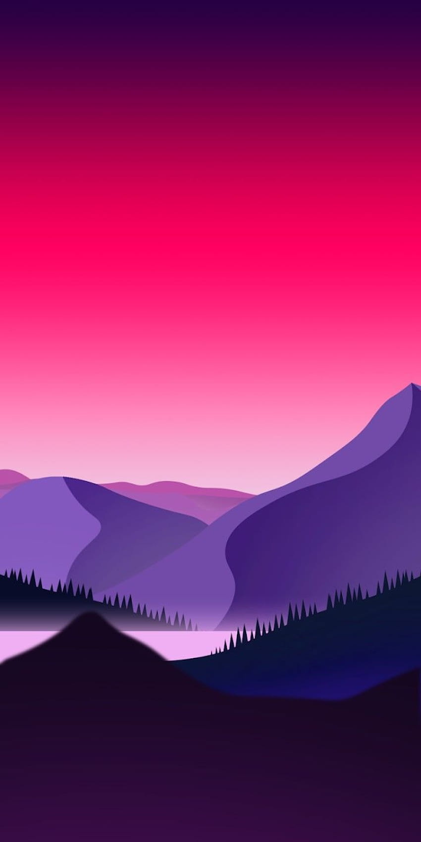 Mountain 2D 2d landscape black blue foggy mountains purple trees  violet HD wallpaper  Peakpx