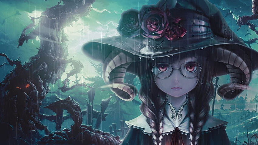 Anime Witch, aesthetic halloween anime girl HD wallpaper