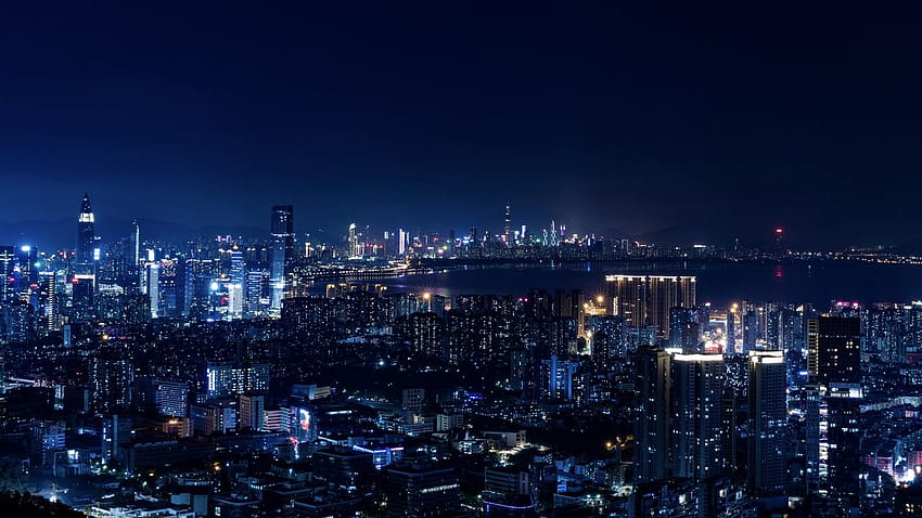 Download wallpaper 1366x768 city, art, cyberpunk, night, movement tablet,  laptop hd background