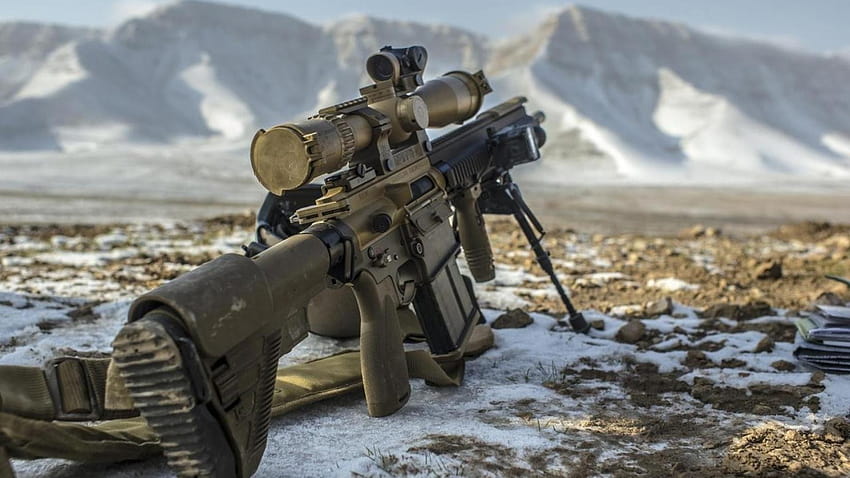 Hk417 heckler dan koch desert guns sniper rifles Wallpaper HD
