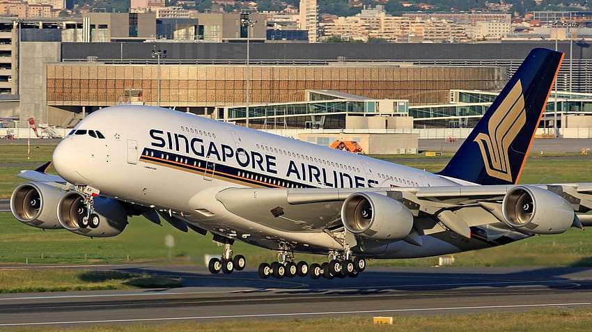 Airbus A380 Singapore Airlines Takeoff [1280x719] für Ihr , Handy & Tablet HD-Hintergrundbild