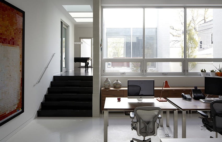 Windows, workplace, home office HD wallpaper