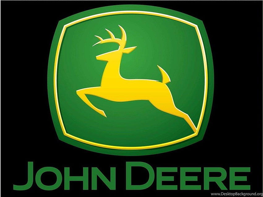 Różowe tła z logo John Deere, logo Tapeta HD