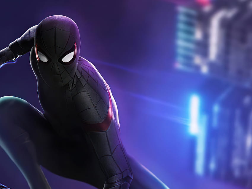 1024x768 Black Spider Man Suit Résolution 1024x768, arrière-plans et costume de super-héros violet Fond d'écran HD