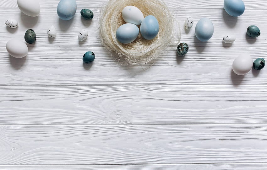 ovos, azul, Páscoa, branco, branco, madeira, azul, Primavera, Páscoa, ovos, decoração, Feliz, concurso, seção праздники, Páscoa branca papel de parede HD