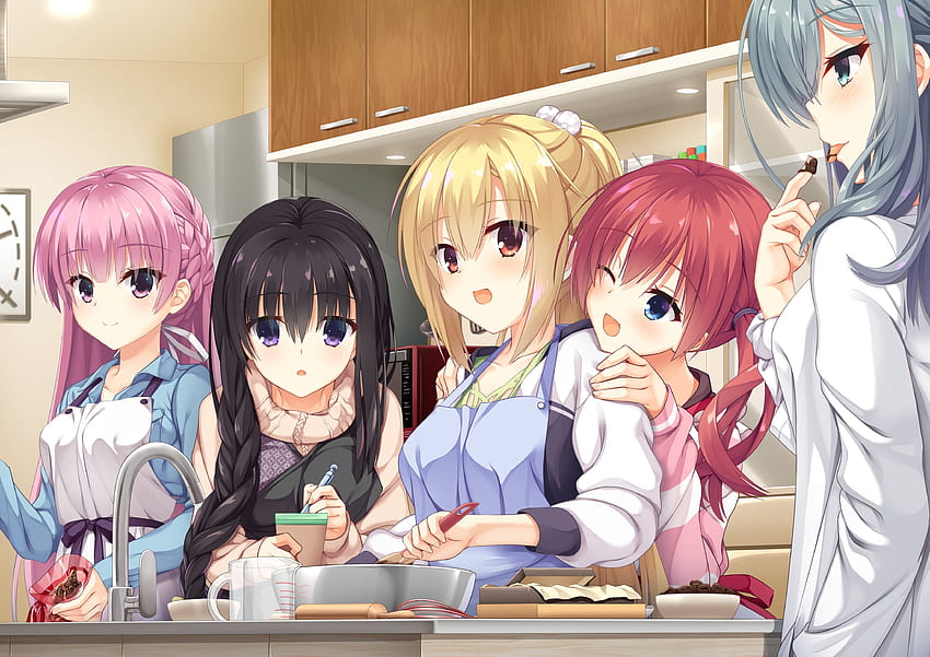 Arihara Nanami, Mibu Chisaki, Shikibe Mayu, Rätseljoker, Nijouin Hazuki, Visual Novel HD-Hintergrundbild