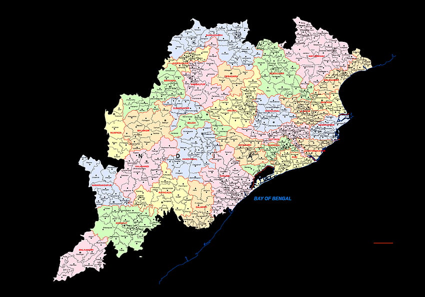 แผนที่ความละเอียดสูงของ Odisha [], แผนที่ Odisha วอลล์เปเปอร์ HD