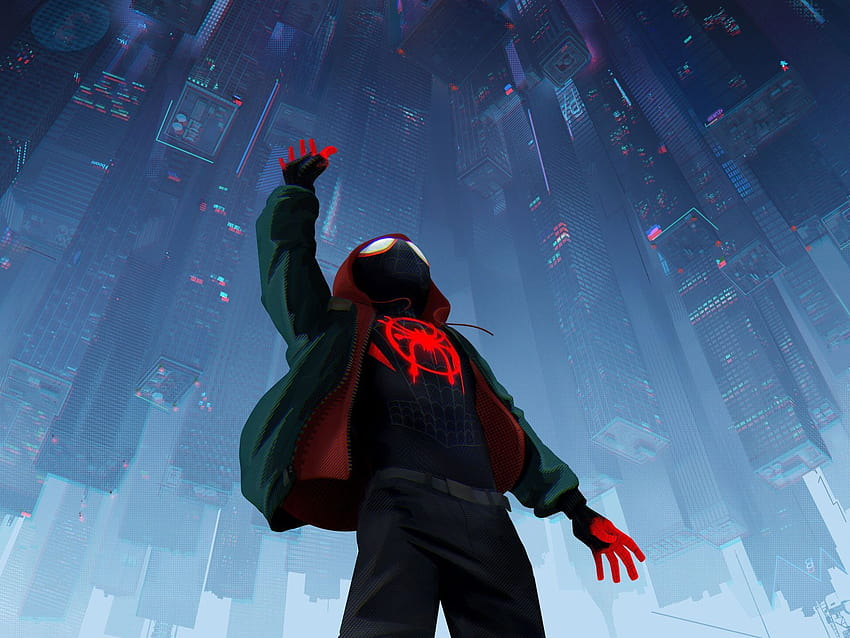 Poster Resmi Spiderman Into The Spiderverse 2018, manusia laba-laba Wallpaper HD