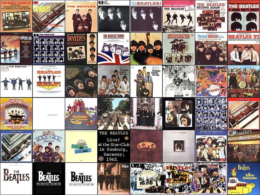 The Beatles 1024x768 Le copertine degli album dei collage dei Beatles [1024x768] per il tuo collage di album, dispositivi mobili e tablet Sfondo HD