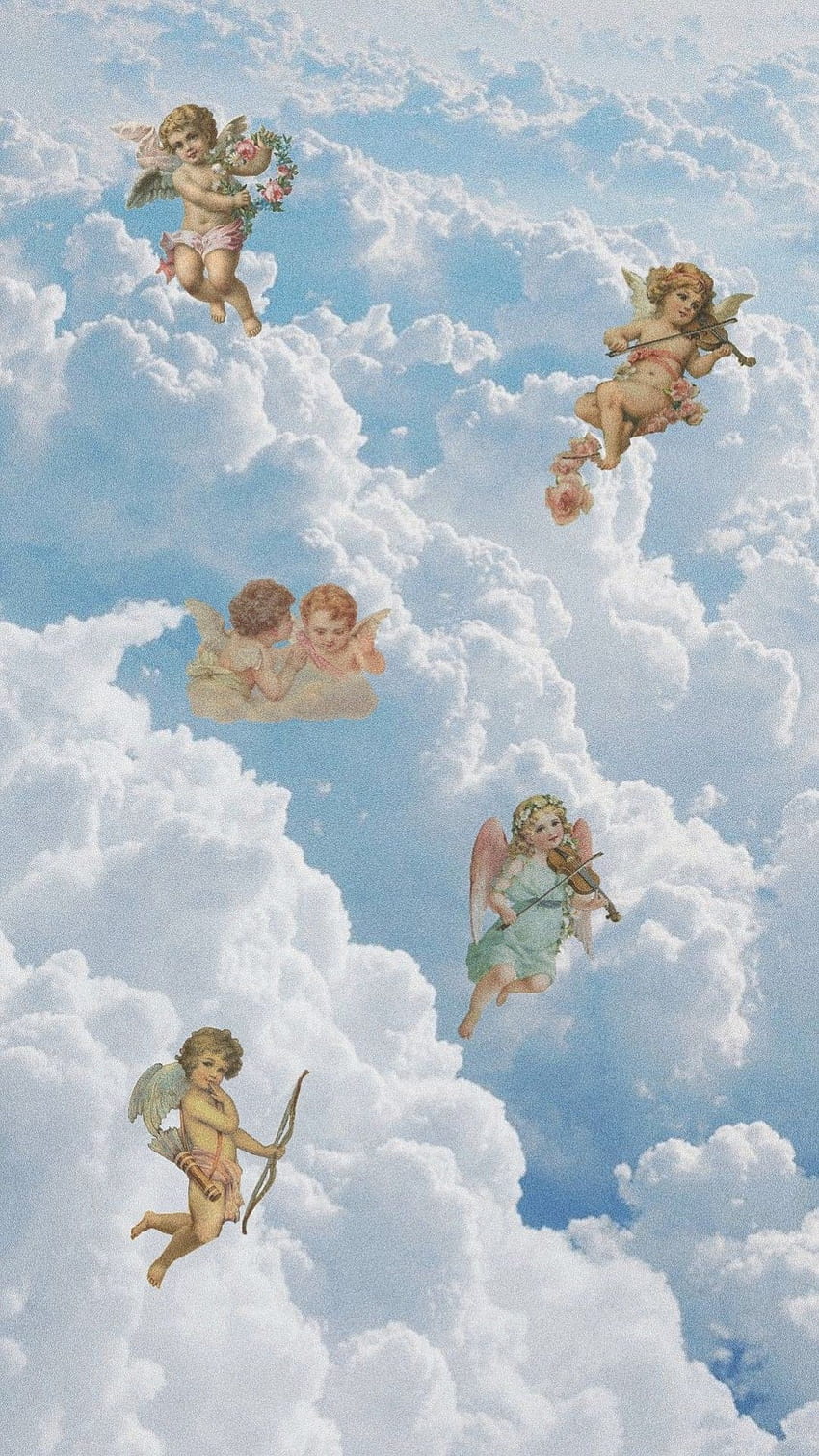 ангели естетически облаци небесно синьо, естетически ангел HD тапет за телефон
