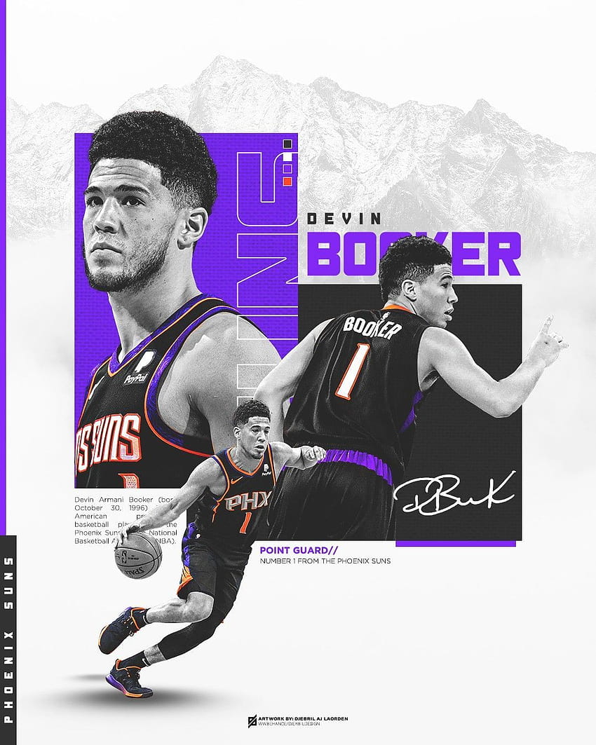 Devin Booker NBA art, devin booker 2021 nba HD phone wallpaper