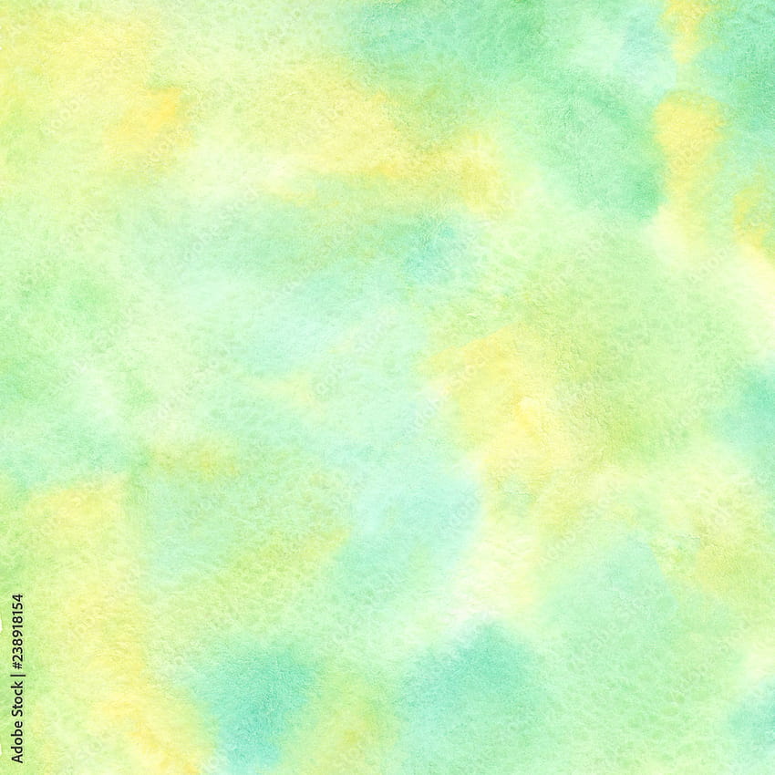 Frühling, Sommer, Öko, Natur, Ostern-Aquarellhintergründe mit gelben, grasgrünen, smaragdgrünen Aquarellflecken. Sanfte, helle Pastellfarben. Handgezeichnete fleckige, fleckige abstrakte quadratische Aquarellfüllung. Stockillustration HD-Handy-Hintergrundbild