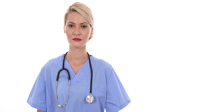 Attractive Medical Doctor Woman Look Camera Trustful with Pride HD wallpaper