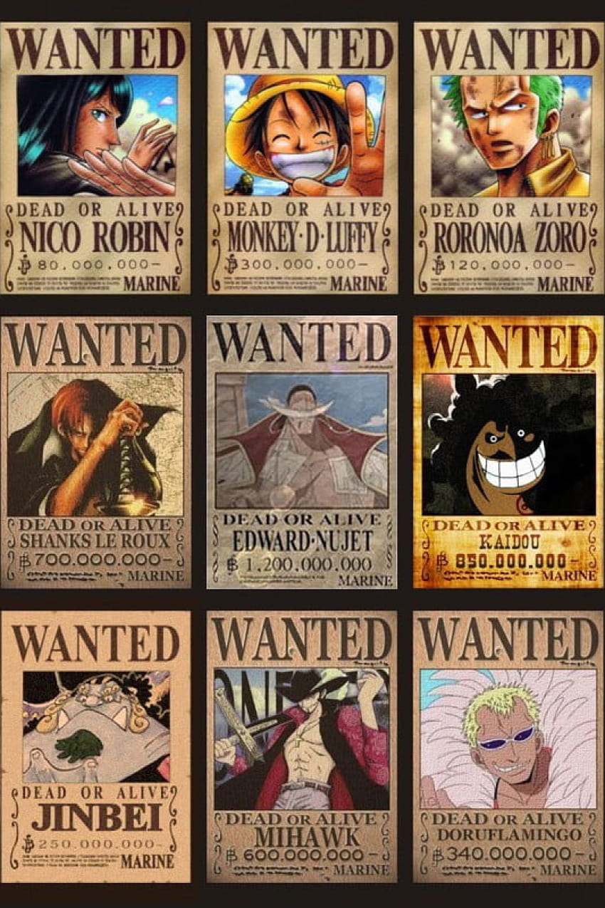 OnePiece Wanted List , One Piece Character Wanted Poster Collage • For You, sanji wanted poster HD phone wallpaper