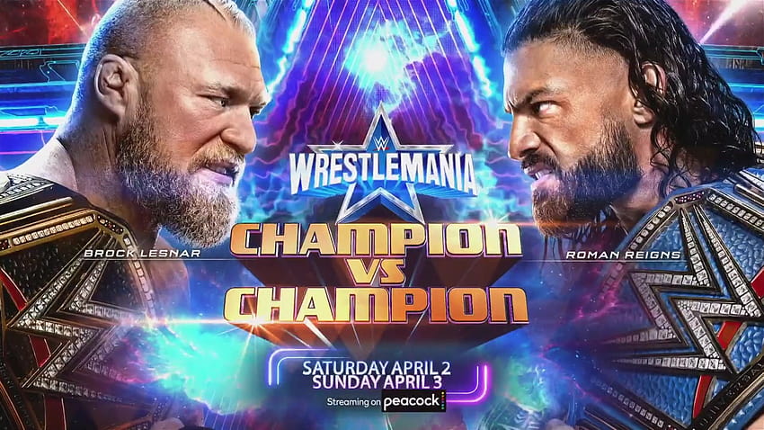 Mise à jour Brock Lesnar contre Roman Reigns, carte mise à jour WWE WrestleMania 38 Fond d'écran HD