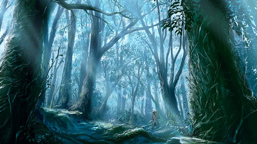 3840x2160 Mushishi, Ginko, Walking, 森林, 木, 古い木, 沼 高画質の壁紙