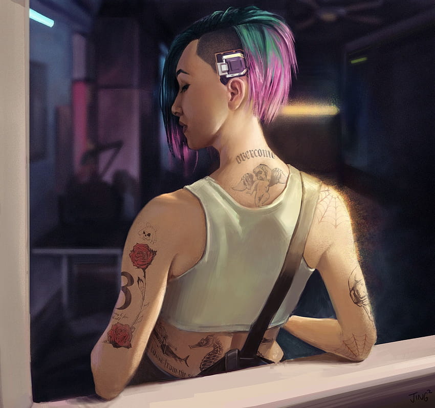 Wallpaper cyberpunk, art, wallpapers, cyberpunk 2077, Judy, Judy Alvarez  for mobile and desktop, section игры, resolution 1920x1080 - download