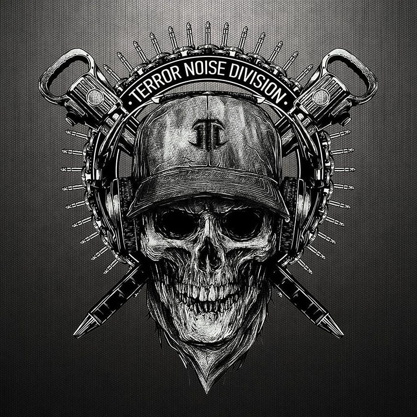 Terror Noise Division Skull Logo iPad HD тапет за телефон