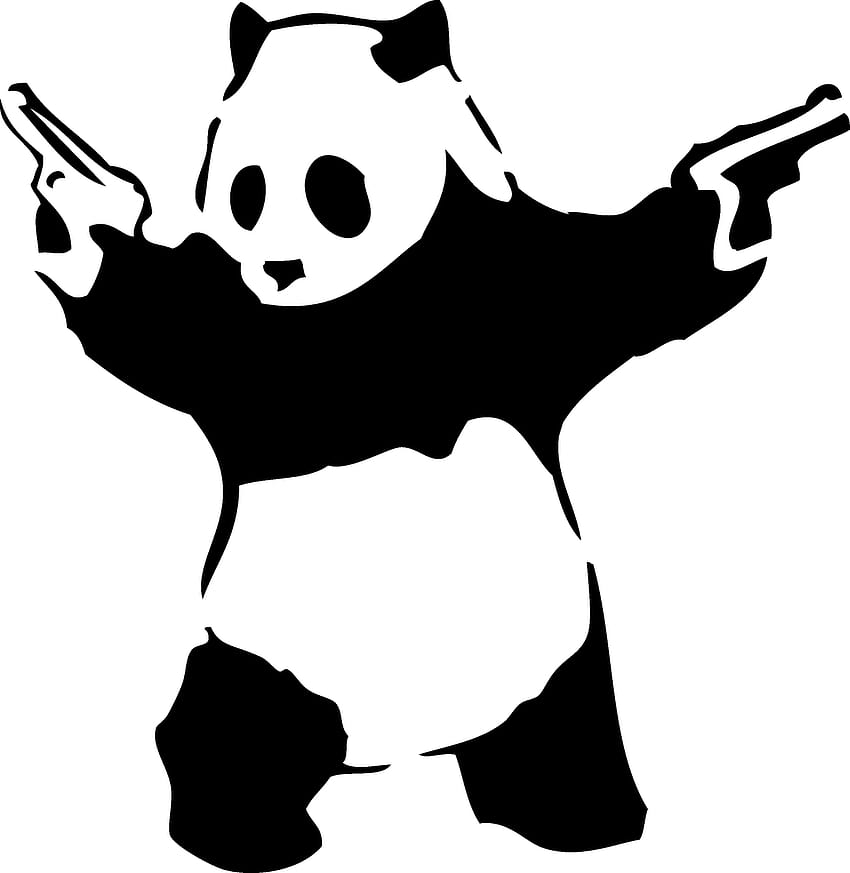 Panda with guns HD phone wallpaper