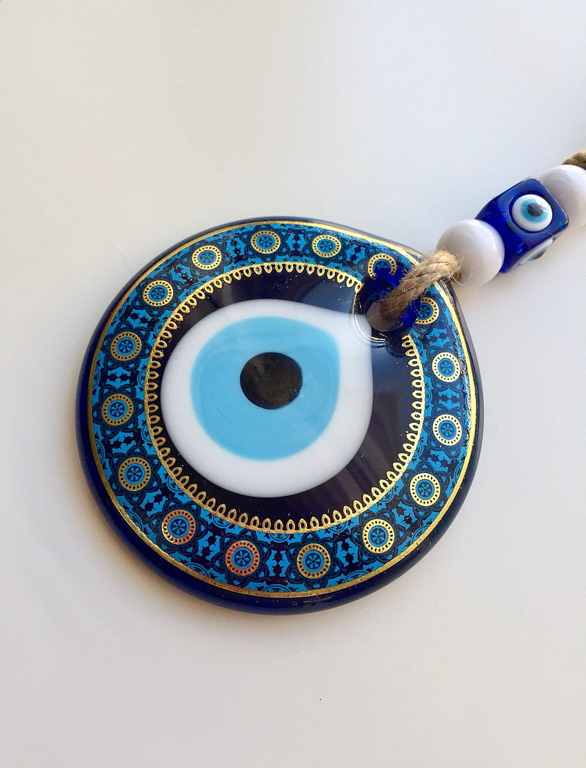 Dekoracja złego oka do domu, sztuka złego oka, tureckie niebieskie oko, amulet Nazar, ozdoba turecka, urok złego oka, ochrona domu, talizman, Nazar w 2021 r. Tapeta na telefon HD
