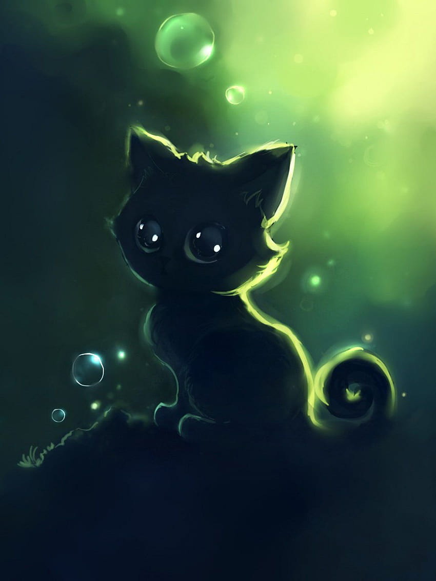 Cute cartoon black cat stock vector Illustration of portrait  124626257