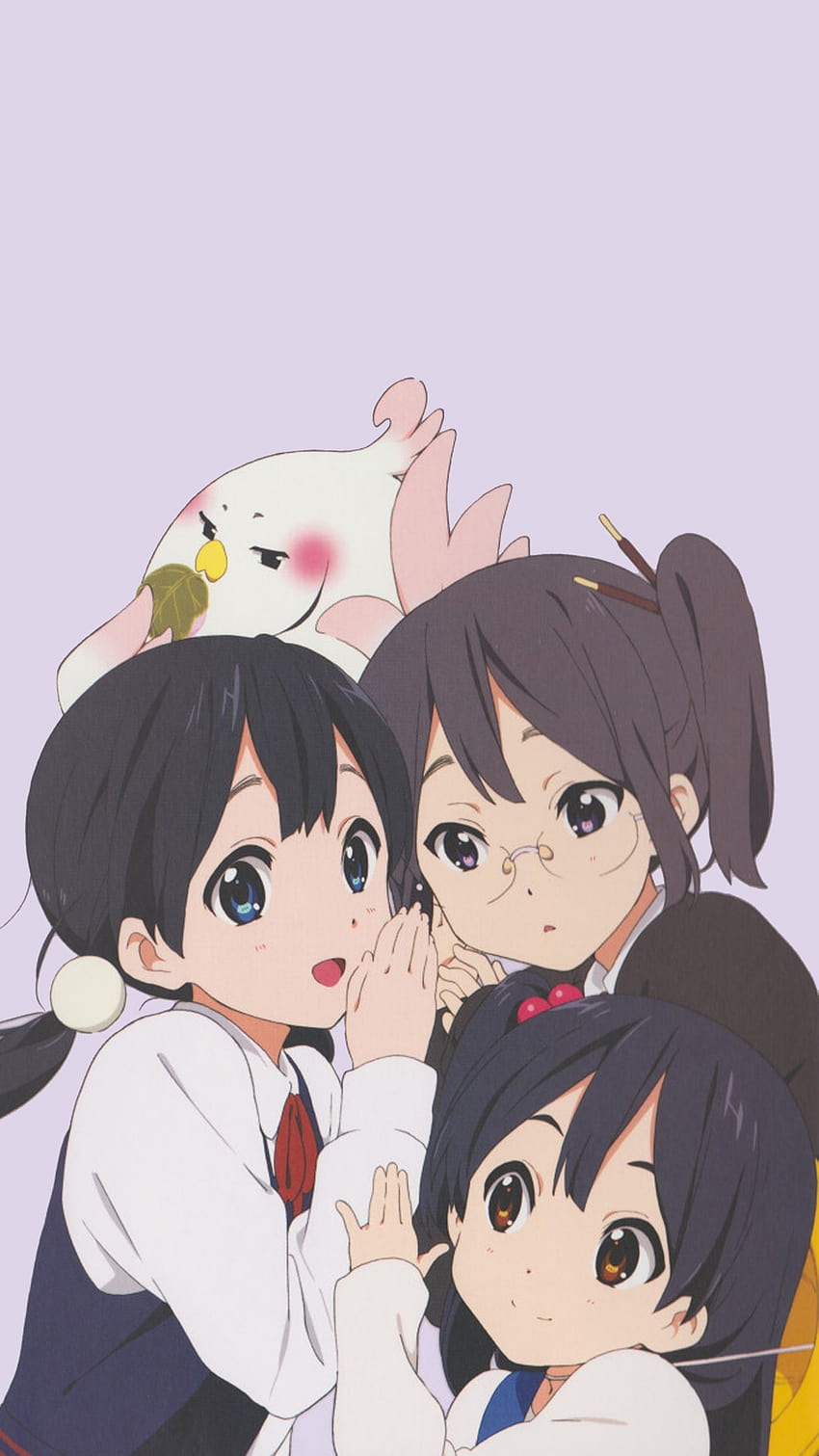 Three sisters, three anime girl friends HD phone wallpaper
