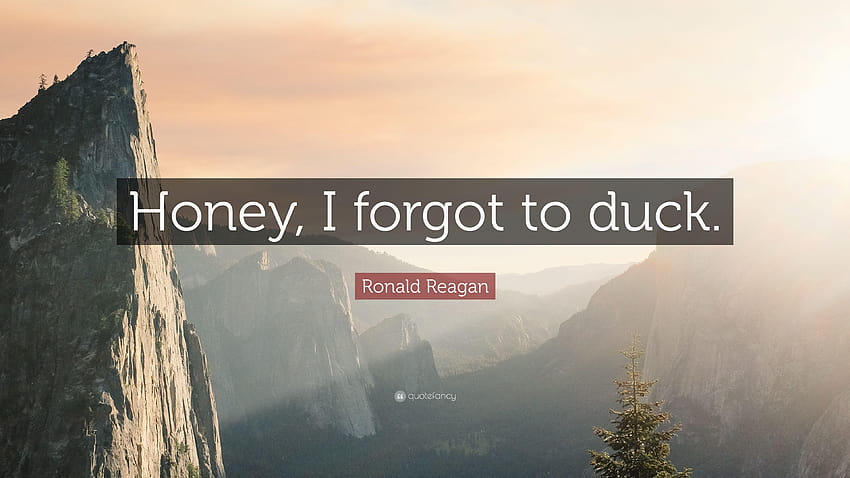 Ronald Reagan Quote: “Honey, I forgot to duck.” HD wallpaper