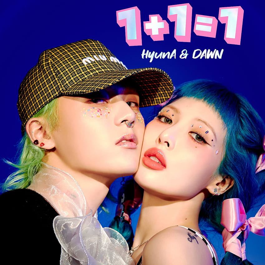 HyunA and DAWN unveil a vibrant and iridescent album cover for self produced mini album '1+1=1', ping pong hyuna and dawn HD phone wallpaper