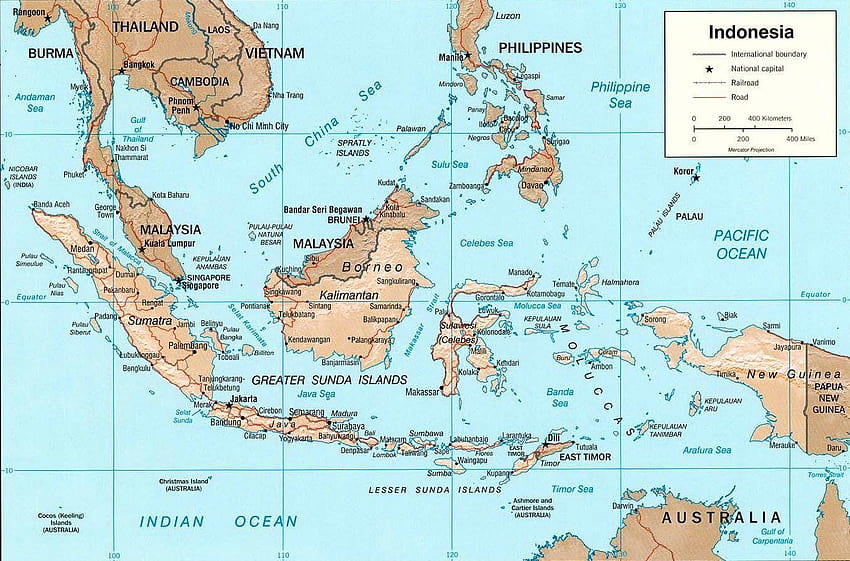 Sonstiges: Indonesien-Karte Inselgruppe Südostasien, Asien-Karte HD-Hintergrundbild