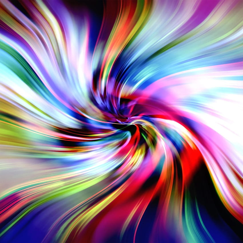 Arrière-plans Tie Dye Colorful Vortex Swirls pour iPad 4, tourbillon multicolore abstrait Fond d'écran de téléphone HD